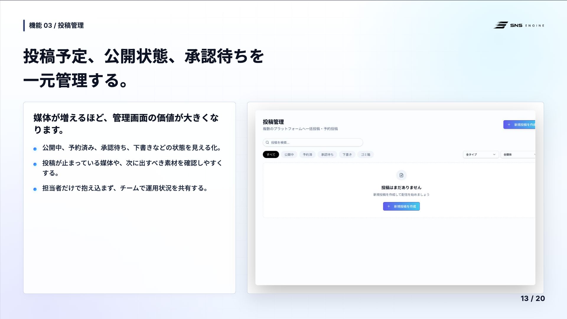 資料の投稿管理ページ